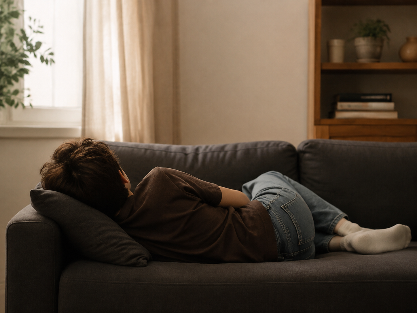 Adolescente in un momento di raccoglimento